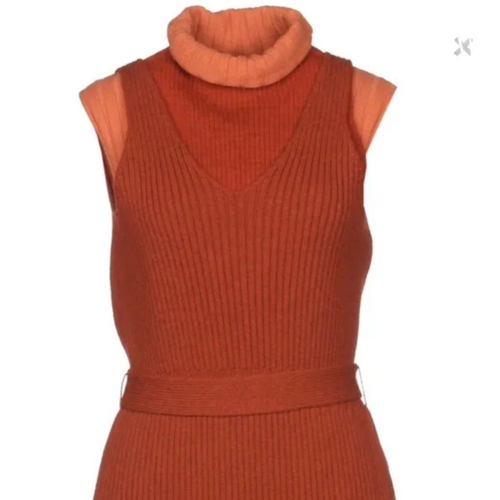 Maison Martin margiela dress 3 pieces 100% wool nectarine/ red size s